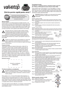 TopWorx T-Series Quick Start Guide Romanian