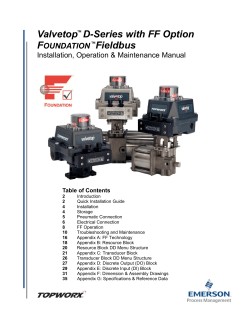 TopWorx D-Series D2-FF Foundation Fieldbus IOM (for previous model before 2013)