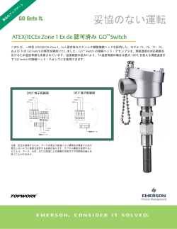GO Switch AETEX IECEx Junction Head Brochure Japanese