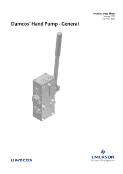 Hand Pump Data Sheet