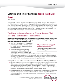 Latino Workers and Their Families Need Paid Sick Days