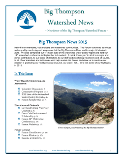 2015 Big Thompson Newsletter