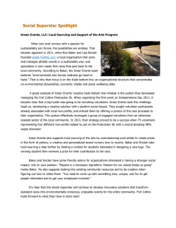 Green Events, LLC: Local Sourcing and Support of the Arts Program