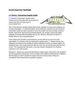 I.T. Refresh: Downstream Supplier Audits