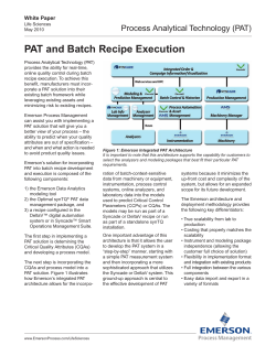 PAT and Batch Recipe Execution