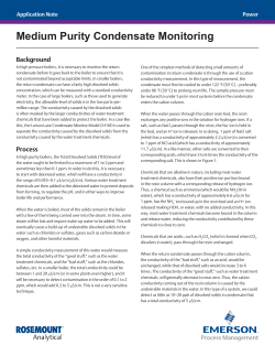 Medium Purity Condensate Monitoring