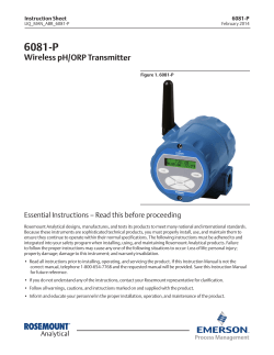 Manual: 6081-P Wireless pH/ORP Transmitter Abridged