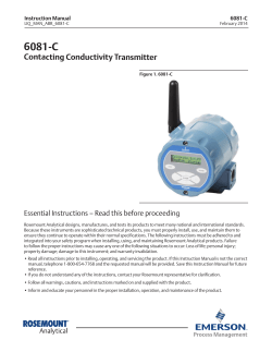 Manual: 6081-C Wireless Contacting Conductivity Analyzer Abridged