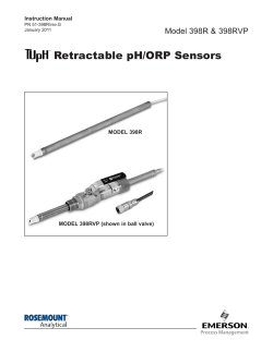 Manual: 398R, 398RVP TUpH pH/ORP Sensors