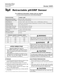 Manual: 398R TUpH Retractable pH/ORP Sensor Abridged