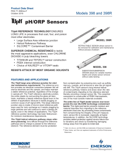 Product Data: 398, 398R TUpH pH/ORP Sensors