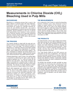 Measurements of Chlorine Dioxide Bleaching Used in Pulp Mills