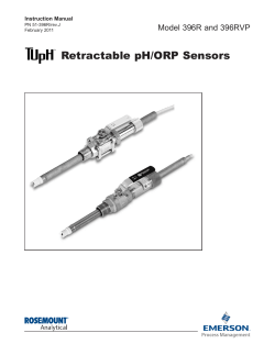 Manual: 396R, 396RVP TUpH pH/ORP Sensors