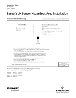 Manual: pH Sensor Baseefa Hazardous Area Installation 1700737