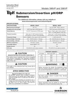 Manual: 396VP, 398VP TUpH Submersion pH/ORP Sensors Abridged
