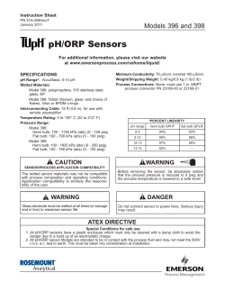 Manual: 396, 398 TUpH pH/ORP Sensor Abridged