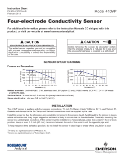 Manual: 410VP Four-electrode Conductivity Sensor Abridged