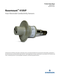 Product Data: 410VP PUR-Sense Four-Electrode Conductivity Sensor