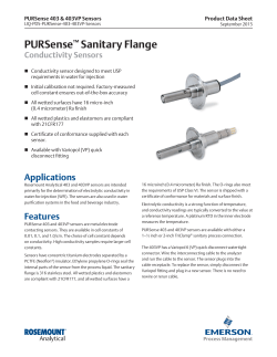 Product Data: 403, 403VP PUR-Sense Sanitary Conductivity Sensors