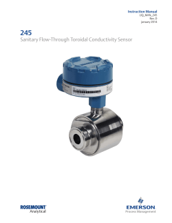 Manual: 245 Sanitary Flow-Through PUR-Sense Conductivity Sensor