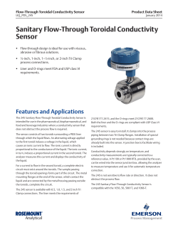Product Data: 245 PUR-Sense Sanitary Toroidal Conductivity Sensor