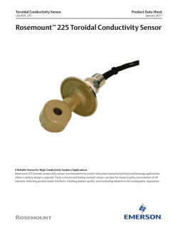 Product Data: 225 PUR-Sense Sanitary Toroidal Conductivity Sensor