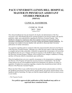 Class of 2016 Clinical Handbook