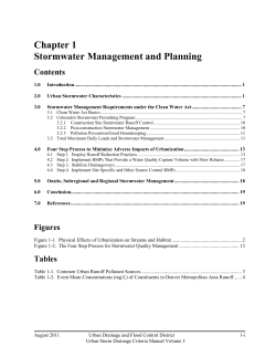 Chapter 1 Stormwater Management