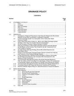 Chapter 1 Drainage Policy