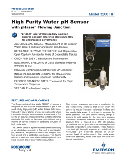 Product Data: 3200HP pHaser High Purity Water pH Sensor