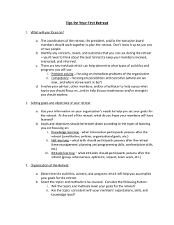 Tips for Your Retreat