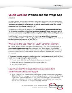 South Carolina Women and the Wage Gap