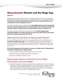 Massachusetts Women and the Wage Gap
