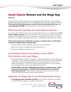 South Dakota Women and the Wage Gap