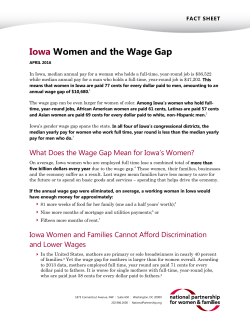 Iowa Women and the Wage Gap