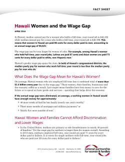 Hawaii Women and the Wage Gap