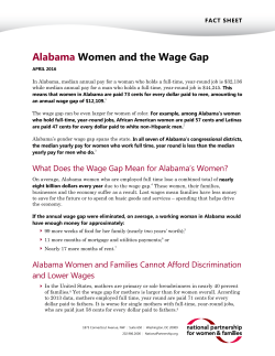 Alabama Women and the Wage Gap