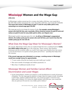 Mississippi Women and the Wage Gap