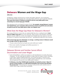 Delaware Women and the Wage Gap