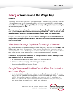 Georgia Women and the Wage Gap
