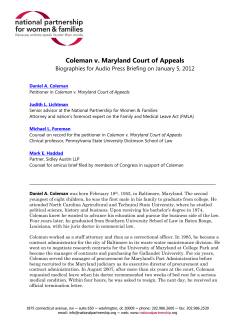 Bios: Coleman v. Maryland Court of Appeals