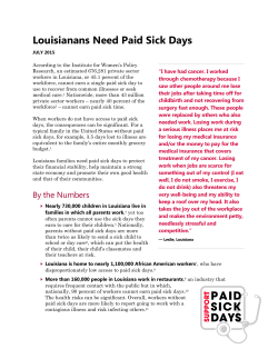 Paid Sick Days & Louisiana