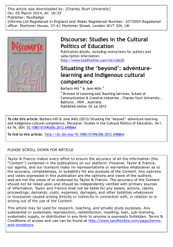 Situating the 'beyond': Adventure-learning and Indigenous cultural competence