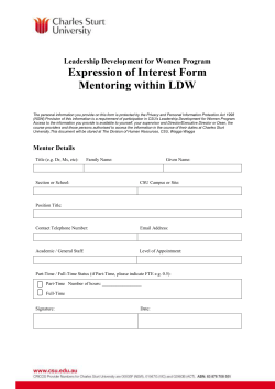 Expression of interest for mentoring within LDW
