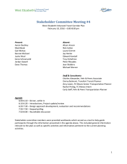 Stakeholder Meeting #4 Summary