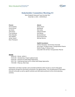 Stakeholder Committee Meeting #3 Summary