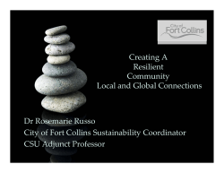 Creating a Resilient Community: Local and Global Connections