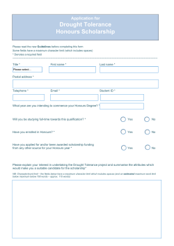 Drought Tolerance Honours Scholarship - Application Form (pdf)