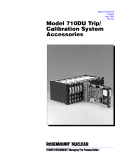 Product Data Sheet: Model 710DU Trip/ Calibration System Accessories