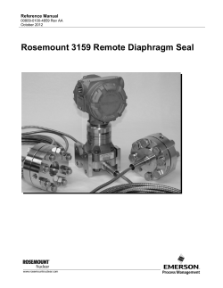 Manual: Rosemount 3159 Remote Diaphragm Seals